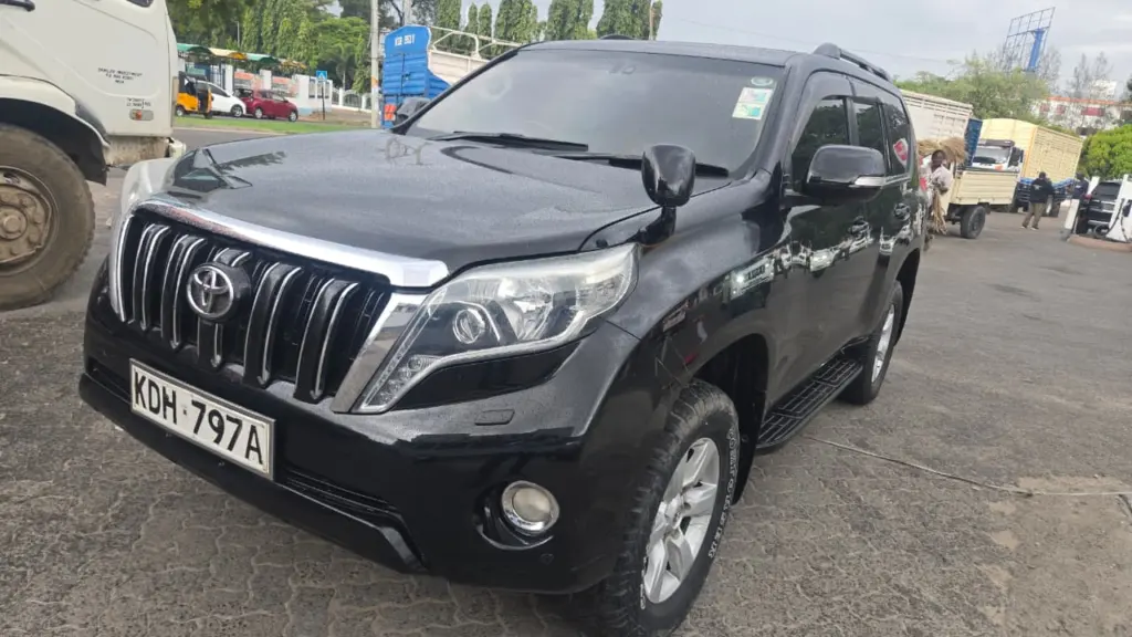 2015 Toyota Prado TX black front side view for sale in Mombasa