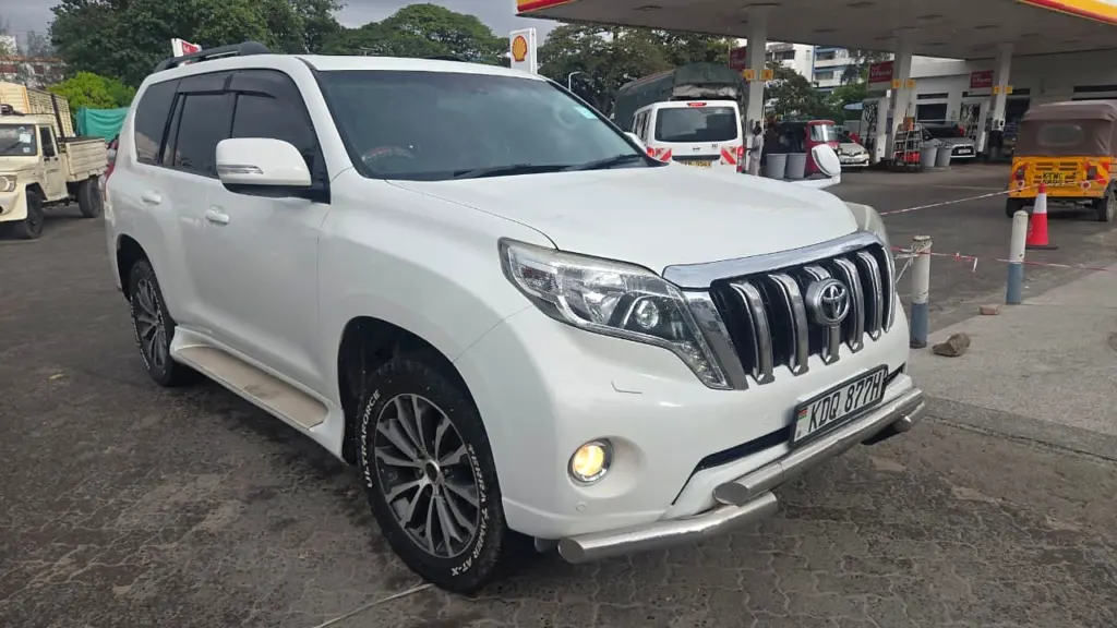 2017 Toyota Prado TX white front side view for sale in Mombasa